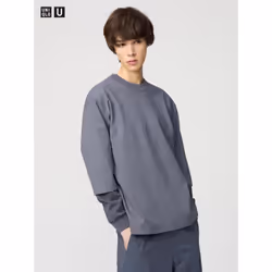 Uniqlo Japan Crew Neck T Shirt 3 4 Sleeve - 07 GRAY/L