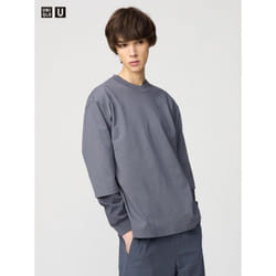 Uniqlo Japan Crew Neck T Shirt 3 4 Sleeve - 07 GRAY/L