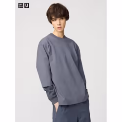 Uniqlo Japan Crew Neck T Shirt 3 4 Sleeve - 07 GRAY/L