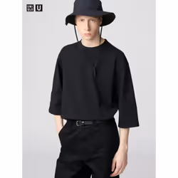 Uniqlo Japan Crew Neck T Shirt 3 4 Sleeve - 07 GRAY/L