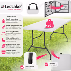 TecTake 402153 camping table White