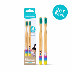 happybrush HZB2A, Toothbrush set, Child, 6 yr(s), Bamboo, 2 pc(s), Box