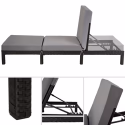 TecTake 402307 beach chair Black Polyester, Steel