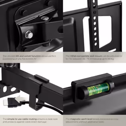 TV Wall Mount Television Brackets 26 to 75 Inch TVs Tilt Swivel Holder Bracket - Additional view 5