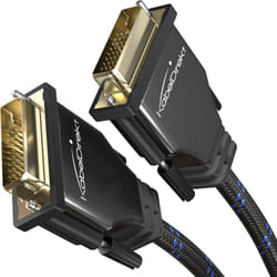 Dual Link DVI cable, Nylon braided, ferrite core and break-proof full-metal plugs â 1m (digital DVI-D/24+1 monitor cable, DVI to DVI, up to