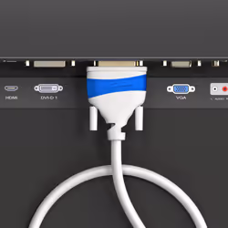 Dual Link DVI cable white, with ferrite core for interference-free signal transmission â 1m (digital DVI-D/24+1 monitor cable, DVI to DVI, up to
