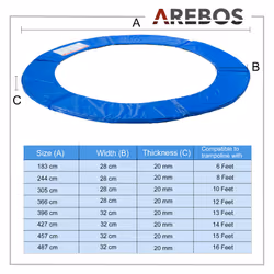 AREBOS trampoline edge cover spring protection trampoline edge protection trampoline accessories 487 cm made of PVC and PE tear-resistant