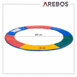 AREBOS trampoline edge cover spring protection Ã 487 cm | trampoline edge protection |made of PVC and PE | 32 cm wide | multicolored