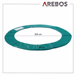 AREBOS trampoline edge cover spring protection Ã 305 cm | trampoline edge protection | trampoline accessories made of PVC and PE | 28 cm wide | green