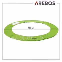 AREBOS trampoline edge cover spring protection Ã183cm |trampoline edge protection | trampoline accessories made of PVC & PE | 28cm wide | light green