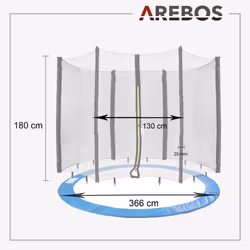 Arebos AR-HE-PN366-8 exercise trampoline - Additional view 7