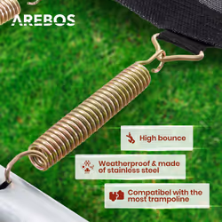 AREBOS Trampoline Springs Tension Springs Steel Springs Replacement Spring 165mm