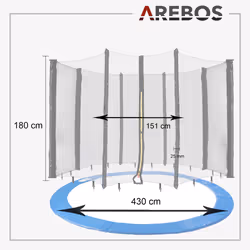 Arebos AR-HE-PN430-8 exercise trampoline - Additional view 7