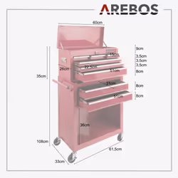 Arebos 4260551586729 service cart Red