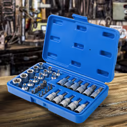 AREBOS External Torx Internal Torx Sockets Slotted & Cross Socket Wrench Tool 34pcs