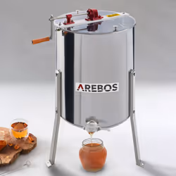 AREBOS Manual Honey Extractor | Tangential Extractor | 4-Combs Extractor | 4 -Frame Extractor | Stainless Steel Honey Extract ...