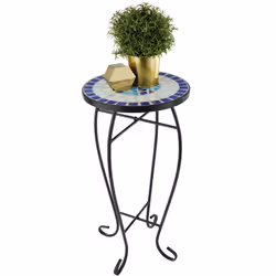 TecTake 402769 outdoor table White, Blue