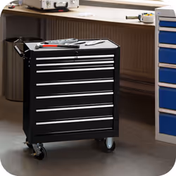 Tool Box on Wheels Trolley Workshop Drawers Storage Tools 7 Drawer Chest - Additional view 7