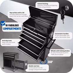 Tool chest tool trolley eight drawers workshop trolley roller tool box