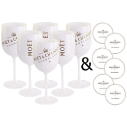 Moet & Chandon Ice Imperial Champagne Glass with Paper Coasters x6