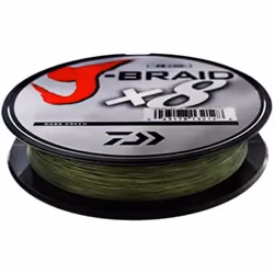 Daiwa J Braid 300m 8 Strand Round Braid Line 15 Lb Dark Green