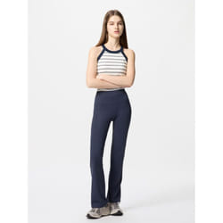 Uniqlo Japan Air Rhythm Soft Rib Flared Leggings - 69 NAVY/L