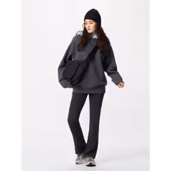 Uniqlo Japan Air Rhythm Soft Rib Flared Leggings - 69 NAVY/S