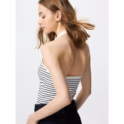 Uniqlo Japan Open Back Halter Bra Top - 01 OFF WHITE/3XL