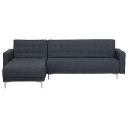 Modular Corner Sofa Bed ABERDEEN Fabric Dark Grey 4 Seater Right Hand