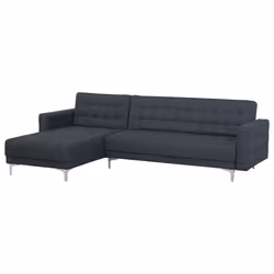 Modular Corner Sofa Bed ABERDEEN Fabric Dark Grey 4 Seater Right Hand