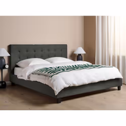 Bed Fabric LA ROCHELLE 180 x 200 cm (EU Super King) Dark Grey