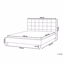 Bed Fabric LA ROCHELLE 180 x 200 cm (EU Super King) Dark Grey