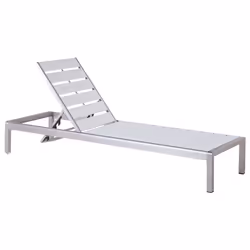 Sun Lounger NARDO Reclining Metal White