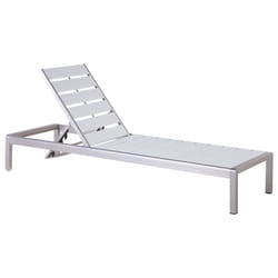 Sun Lounger NARDO Reclining Metal White