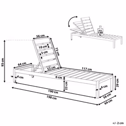Sun Lounger NARDO Reclining Metal White