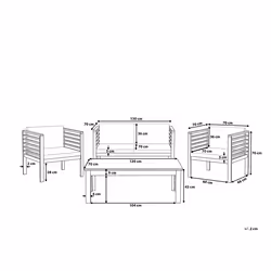 Garden Lounge Set with Table 4 Seater PACIFIC Acacia Wood Black
