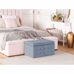 Storage Ottoman MICHIGAN Velvet Light Grey