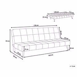 Sofa Bed OLSKER Faux Leather Black 3 Seater