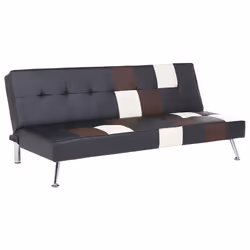 Sofa Bed OLSKER Faux Leather Black 3 Seater