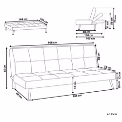 Sofa Bed HASLE Fabric Sand Beige 3 Seater