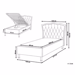Faux Leather EU Single Size Ottoman Bed White METZ