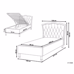 Fabric EU Single Size Ottoman Bed Grey METZ