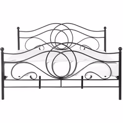 Bed Metal LYRA 180 x 200 cm (EU Super King) Black