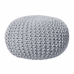 Pouffe CONRAD Cotton Light Grey 40 cm 40 cm 25 cm