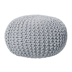 Pouffe CONRAD Cotton Light Grey 40 cm 40 cm 25 cm