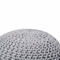 Pouffe CONRAD Cotton Light Grey 40 cm 40 cm 25 cm