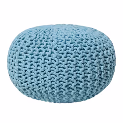 Pouffe CONRAD Cotton Light Blue 40 cm 40 cm 25 cm