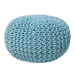 Pouffe CONRAD Cotton Light Blue 40 cm 40 cm 25 cm