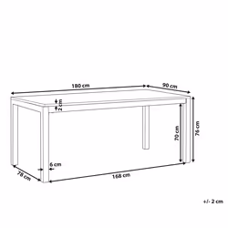 Garden Dining Table GROSSETO 180 cm 90 cm Tempered Glass Black