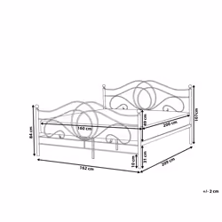 Bed Metal LYRA 160 x 200 cm (EU King Size) White
